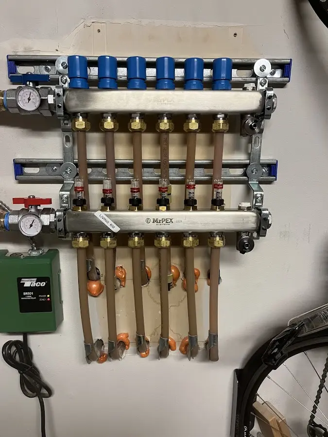 Plumber performing Gas Line Installation at a residential property in Eagleton Village